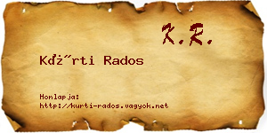 Kürti Rados névjegykártya